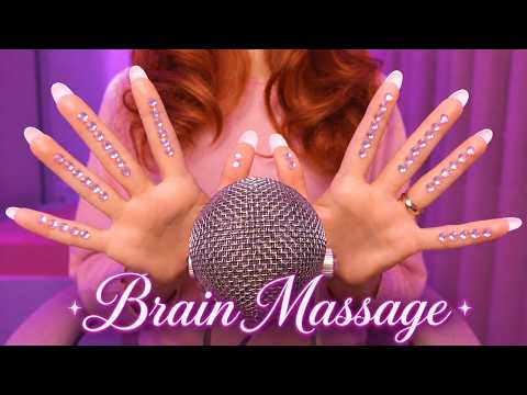 ASMR BRAIN Massage ✨ Mic Scratching with Gems, Crunchy Sounds, Crinkles & Tapping | No Talking
