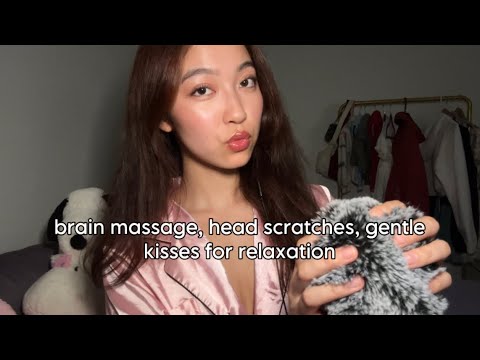 ASMR Brain Massage ⚡️ Head Scatches & Gentle Kisses For Relaxation 💋