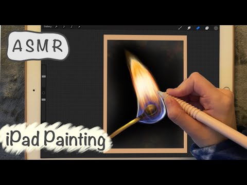 ASMR iPad Sounds - Teaching you how to paint fire