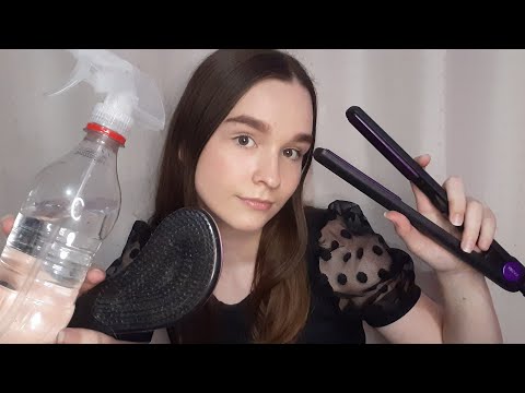 ASMR FAZENDO CHAPINHA E PENTEANDO SEU CABELO DELICADAMENTE VOZ SUAVE E SUSSURROS