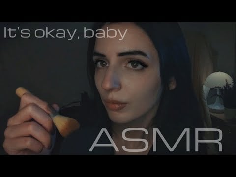 ASMR You're Going to Be Okay, Baby 🖤 Whispering & Mic Brushing