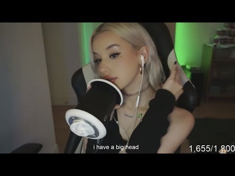 ASMR ear massage, noms and kisse *use headphones*