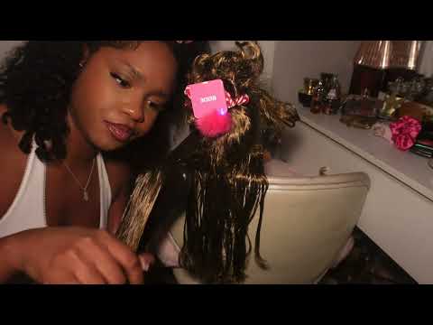 ASMR Playing in Dolls Hair W Chewing Gum 