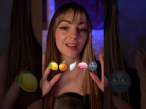 Emoji challenge  🍋🍊🪽🧠🌚￼ #asmr #relax #triggersforsleep