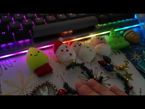 ASMR Mochi RACES | Xmass Version ~ with mouth sounds (Xmass Jewlery and items)