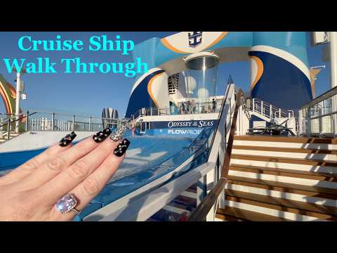 ASMR Gum Chewing Cruise Ship WalkThrough | Buffet, Pools, Shops, Ports, Etc | Royal Carribean