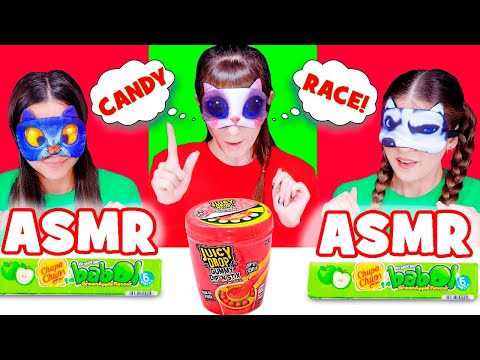 ASMR Green Candy Race VS Red Candy Race Mukbang