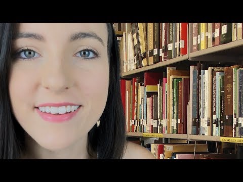 ASMR // Whispered Library Roleplay (page turning, reading, tapping)