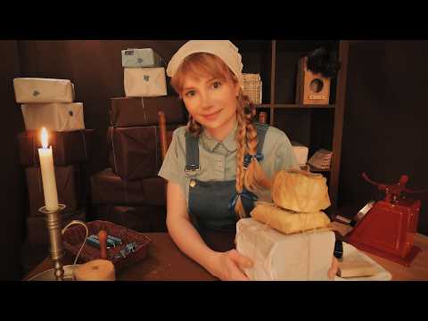 A Cozy Village Post Office 📬 ASMR Soft Spoken & Whisper / Wrapping Packages and Envelopes