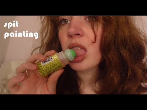 Spit Painting you with a Brain Licker Candy  ASMR with soft whispers