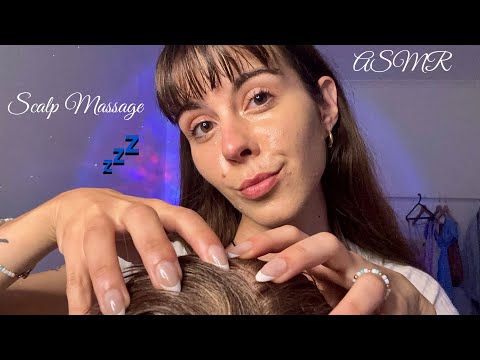 ASMR scalp massage & hair wash (brushing, scalp scratching, affirmations) 💙