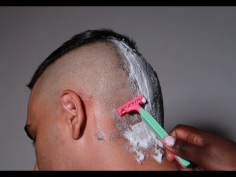 ASMR- Razor Blade Head Shave Styling