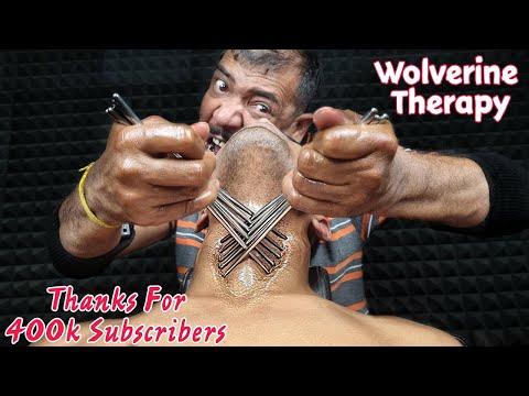Wolverine Asim Barber With Wolverine Massage Therapy ASMR | Asim Barber Chopsticks Massage