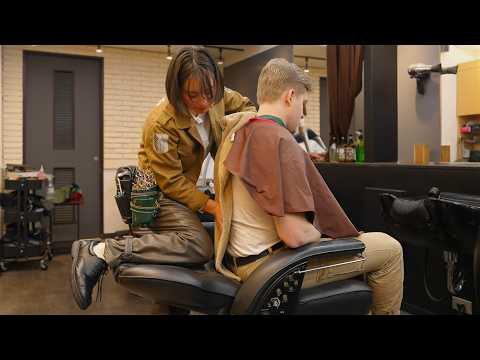 💈(ASMR) Mizuki Okada Cosplays Mikasa Ackerman — Full Haircut Session with Erwin Smith