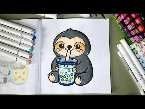 ASMR Coloring Delidream Cute Animals 🐨 | Chen Rui Markers | Oddly Satisfying Video