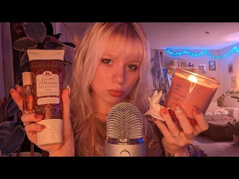 ASMR but it´s fall 🍁🧡 (cozy whispers, tapping, lipgloss, mouth sounds)