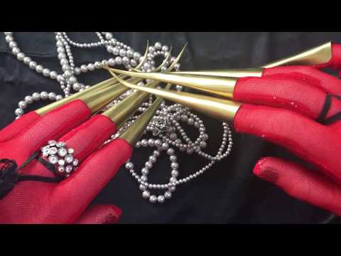 Gloves💓 Tapping with Belly Dance Finger Nail Costume Claws [[ASMR]]