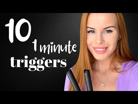 ASMR ❤️ 10 one minute triggers on Sennheiser MKH416 🎤 No talking 😶