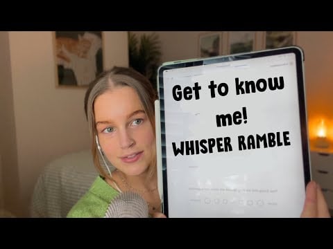 ASMR Personality Test📋 - Pure Whisper Ramble whilst getting to know me