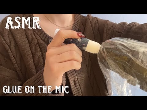 ASMR | Glue on the mic | crinkle sounds