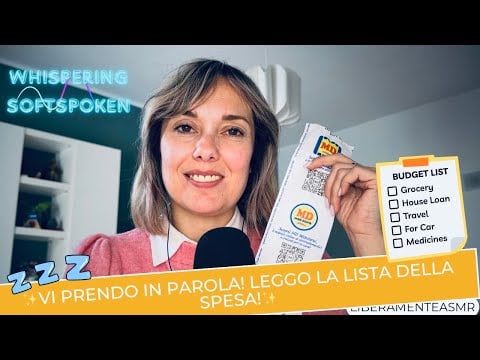 ASMR ITA Whispering Softspoken Crinkles ✨Vi ho preso in parola: leggo la lista della spesa!!✨😴