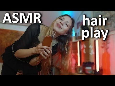 ASMR | Hair play and soft whisper for deep sleep 💤😇❤️