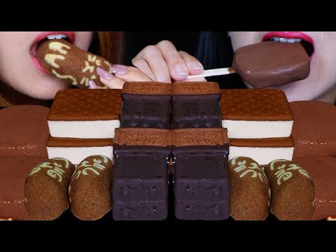 ASMR DOVE ICE CREAM BAR, DARK CHOCO HALF & HALF ICE CREAM SANDWICHES, TOKYO CHOCOLATE BANANA CAKES