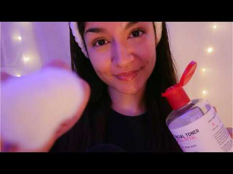 ASMR Doing Your Skincare Before Bed 😴