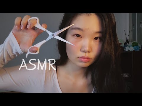 asmr 진짜 셀프 헤어컷! 팅글 토킹💤✨(자막)