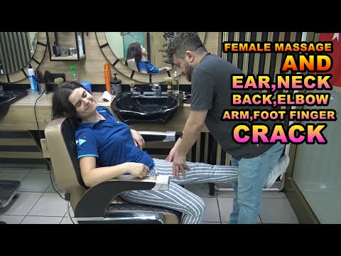 ASMR INCREDIBLE FEMALE MASSAGE &FEMALE CRACK& face,throat,neck,ear,arm,palm,foot,leg,ax,nose massage