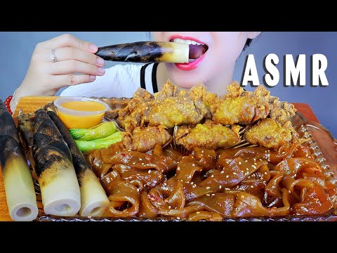 ASMR Spicy vermicelli, fried dumplings and spicy Sichuan bamboo shoots EATING SOUNDS | LINH-ASMR