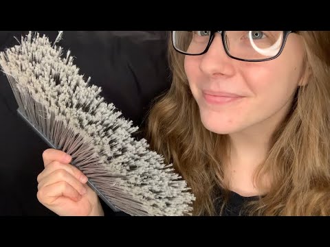 ASMR Broom/Brushing Sounds & Close Up Whispering | Alex’s Custom Video