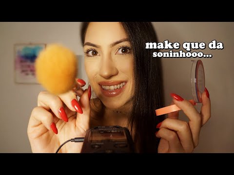 ASMR TE MAQUIANDO RAPIDINHO (está atrasada para dormir)