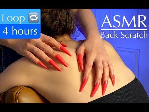 ASMR 4hr LOOP! Back Scratches, TINGLES, High Quality Sound, No Talking, Real Person Massage