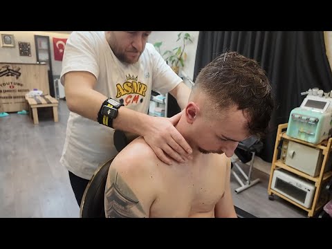 💈ASMR BARBER DEEP SLEEP TREATMENT & CRACKS - Chest,Armpit,Belly,Head,Neck,Throat,Back & Body Massage