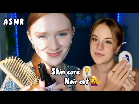 ASMR haircut & skincare💆COLLAB with @SlumberSpaceASMR 🥰