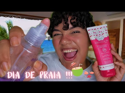 ASMR AMIGA TE ARRUMANDO PRA PRAIA 🏖️😎