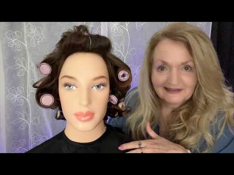ASMR Vintage Hot Roller Hairstyle ✨Soft Hair Styling & Brushing
