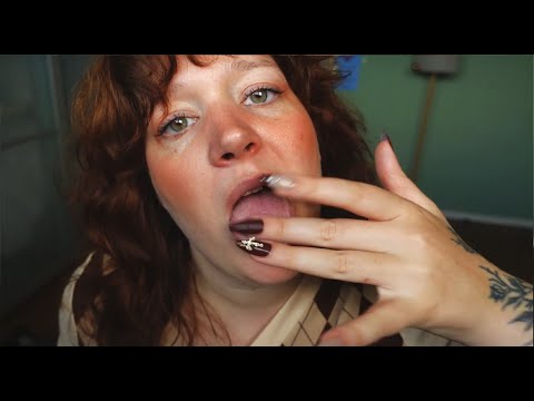 ASMR fast and aggressive spit painting and tongue tapping for sleep