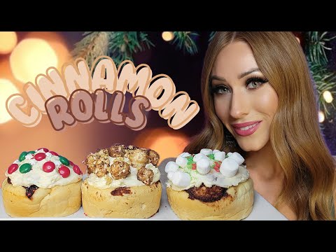 ASMR | 7th *Twelve Days Of Mukbang* Christmas Cinnamon Rolls!! 🎄