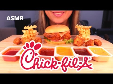 ASMR CHICK-FIL-A SPICY CRISPY DELUXE CHICKEN SANDWICH MUKBANG 먹방 (COLLAB@eatandchillwithsteph3324)