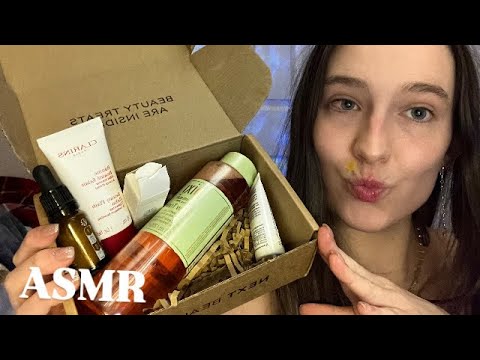 *ASMR* skincare mystery box opening🤔✨tingly beauty sounds