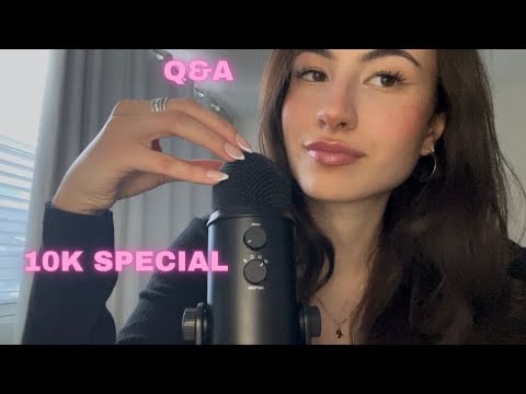 ASMR 10K SUBSCRIBER SPECIAL 💗 Q&A (unpredictable mic scratches)
