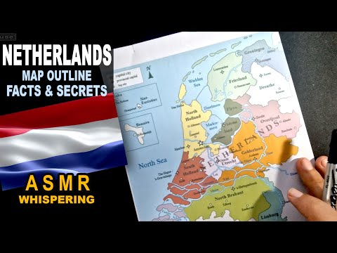 ASMR whispered facts - Drawing NETHERLANDS map contour and its provinces | Facts and Secrets