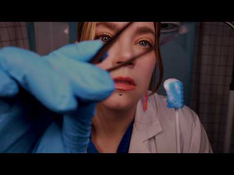 ASMR External Ear Cleaning | Tweezers & Foam | Medical Roleplay