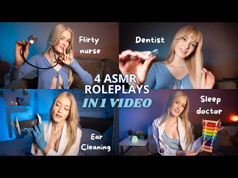 4 Medical ASMR Roleplays In 1 Video 🩺  (nurse, dentist, ear cleaning, sleep doctor)
