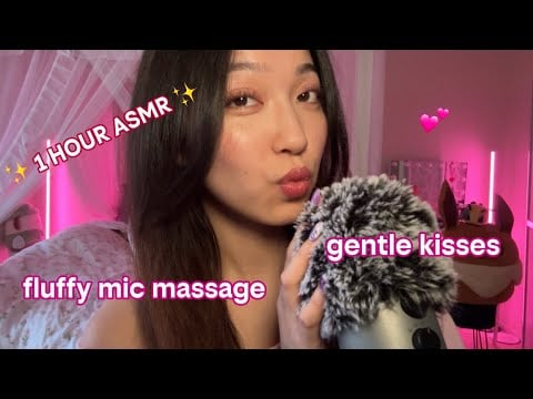 1 Hour ASMR Fluffy Mic Massage & Gentle Kisses (looped) 💓 