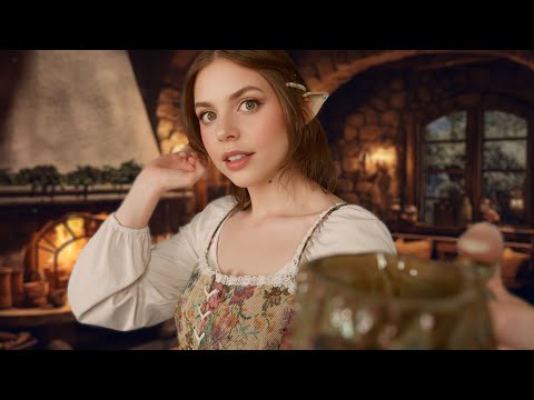 ASMR Elf Barmaid Takes Care Of You, The Hero (Roleplay, Personal Attention, ASMR For Sleep, Rain)