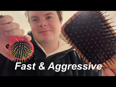 ASMR Fast & Aggressive Haircut & Style *MAJOR LOFI TINGLES*