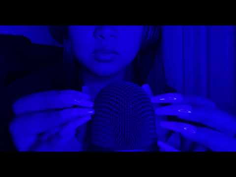ASMR Fast and Aggressive Mic Tapping & Scratching with Long Nails(Bare Mic & Foam Cover) ~No Talking